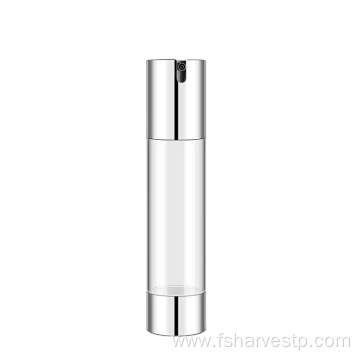 transparent AS/ABS bottle with Silver lotion pump